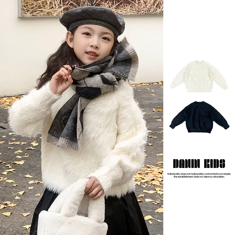 【嗒囜】女童秋冬韩版软糯百搭套头毛衣儿童宽松针织上衣237785