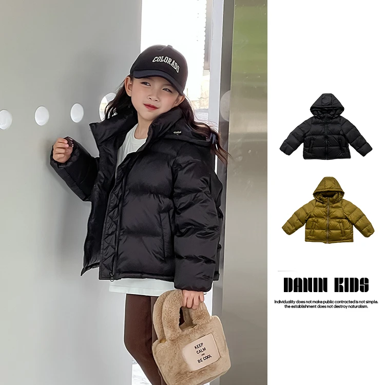 【嗒囜】儿童冬季保暖韩版时尚轻薄羽绒服连帽宽松外套女236319