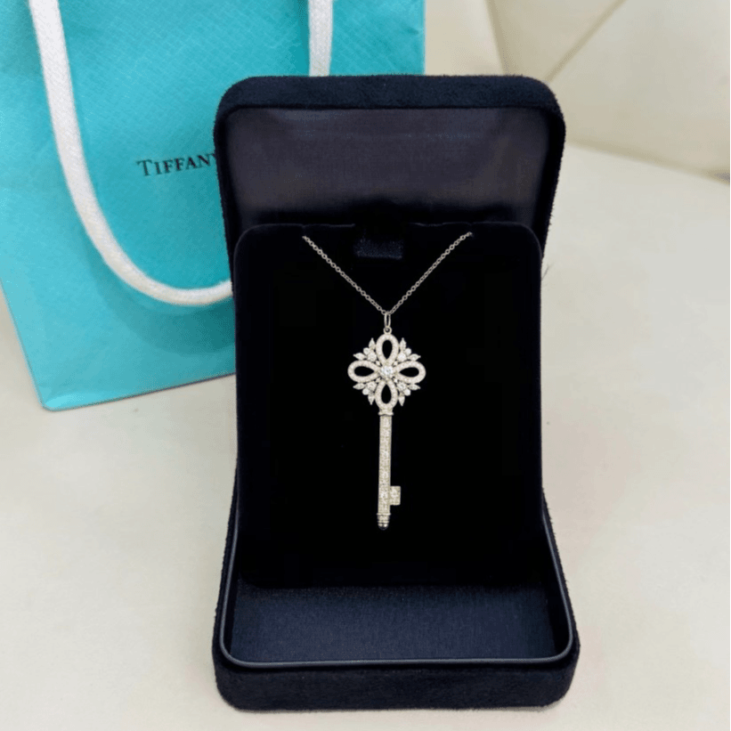 99新 Tiffany & Co./蒂芙尼 久久 外 Keys系列 钥匙吊坠项链