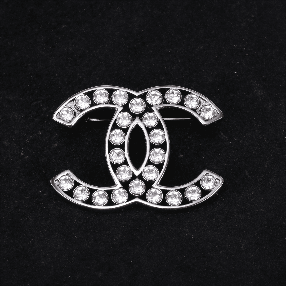 99新 Chanel/香奈儿 久久 Chanel双C满钻胸针 合金