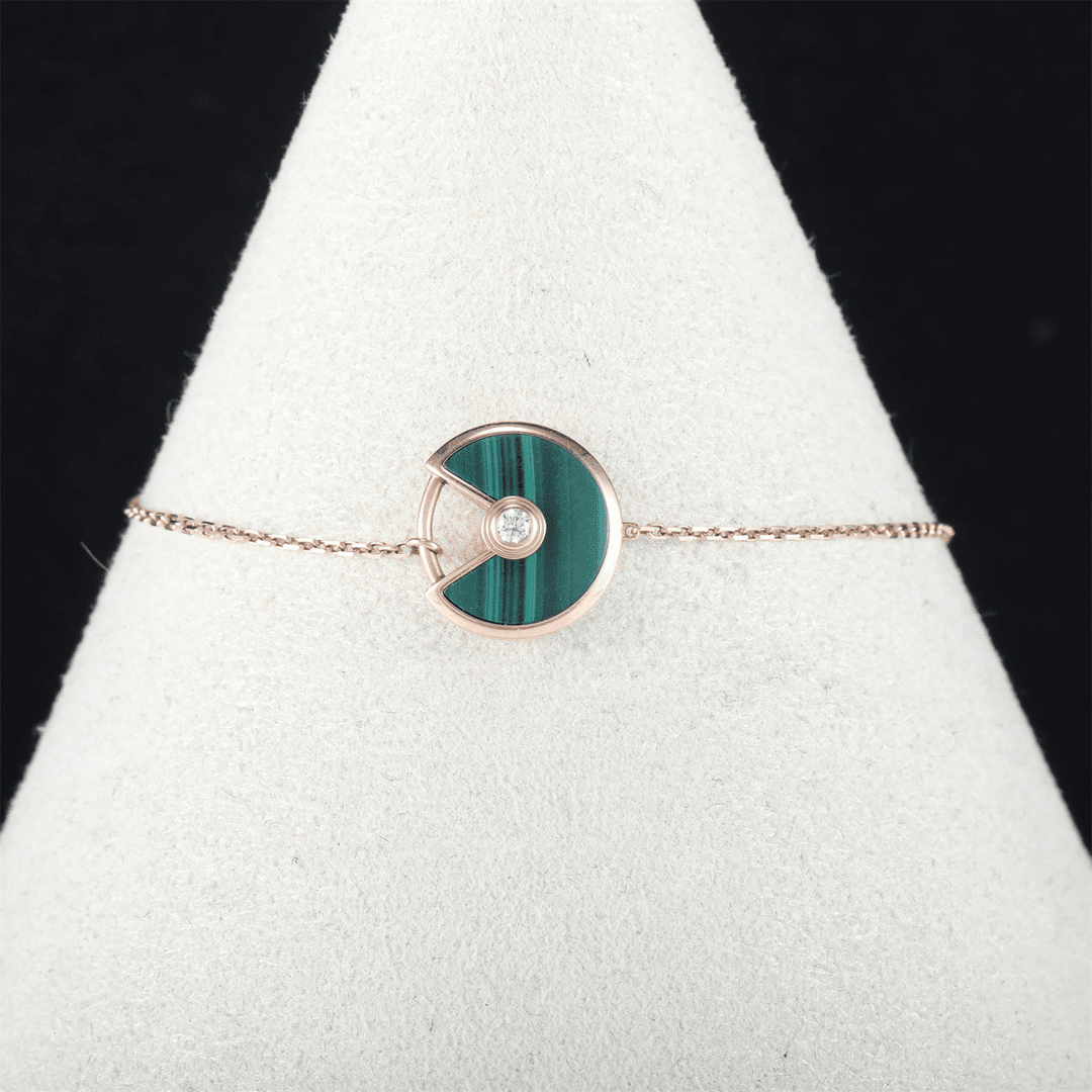99新 Cartier/卡地亚 久久活动 护S符 超小号 孔雀石 S-M 玫瑰金