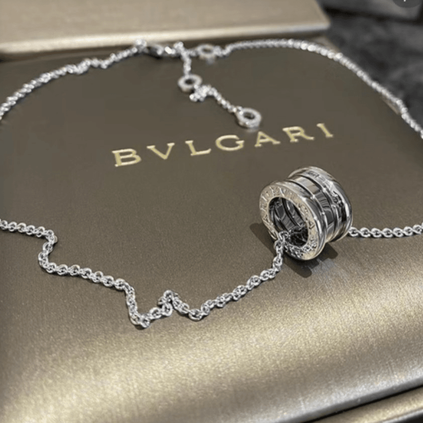 99新 BVLGARI/宝格丽 久久 B.ZERO1 弹簧 项链 三环扣 18k白金