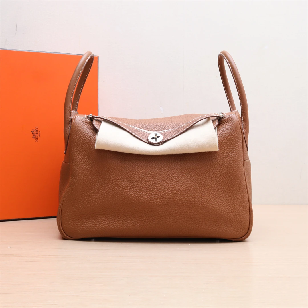 99新 Hermes/爱马仕 小花璐璐P234655236 Lindy 34 金棕 框Q 包