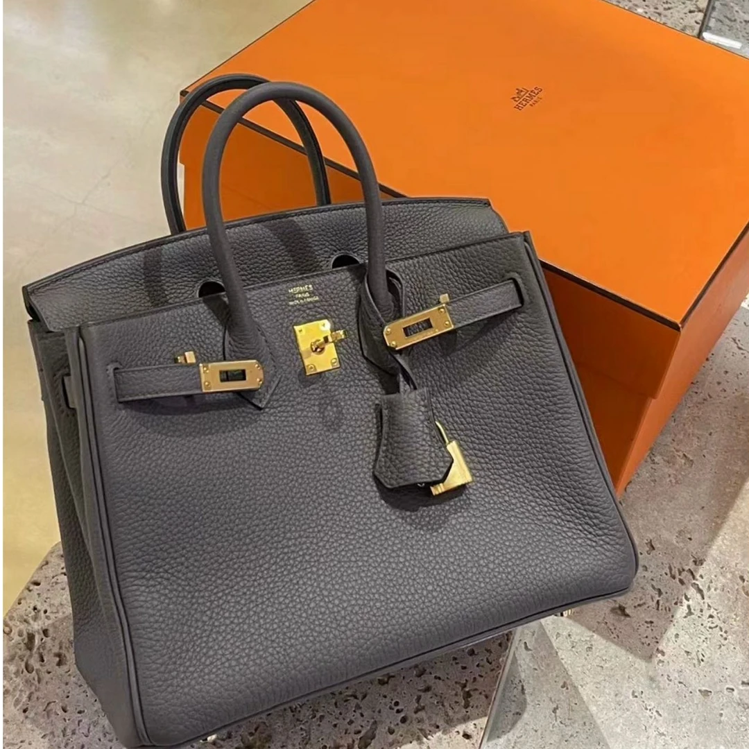 99新 Hermes/爱马仕 小花璐璐P213758446 Birkin35 锡器灰 T刻