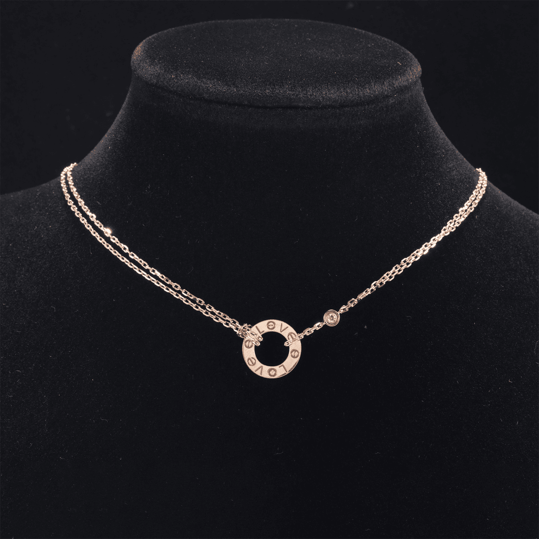99新 Cartier/卡地亚 久久 特LOVE 18K金 小饼 镶嵌2颗钻石
