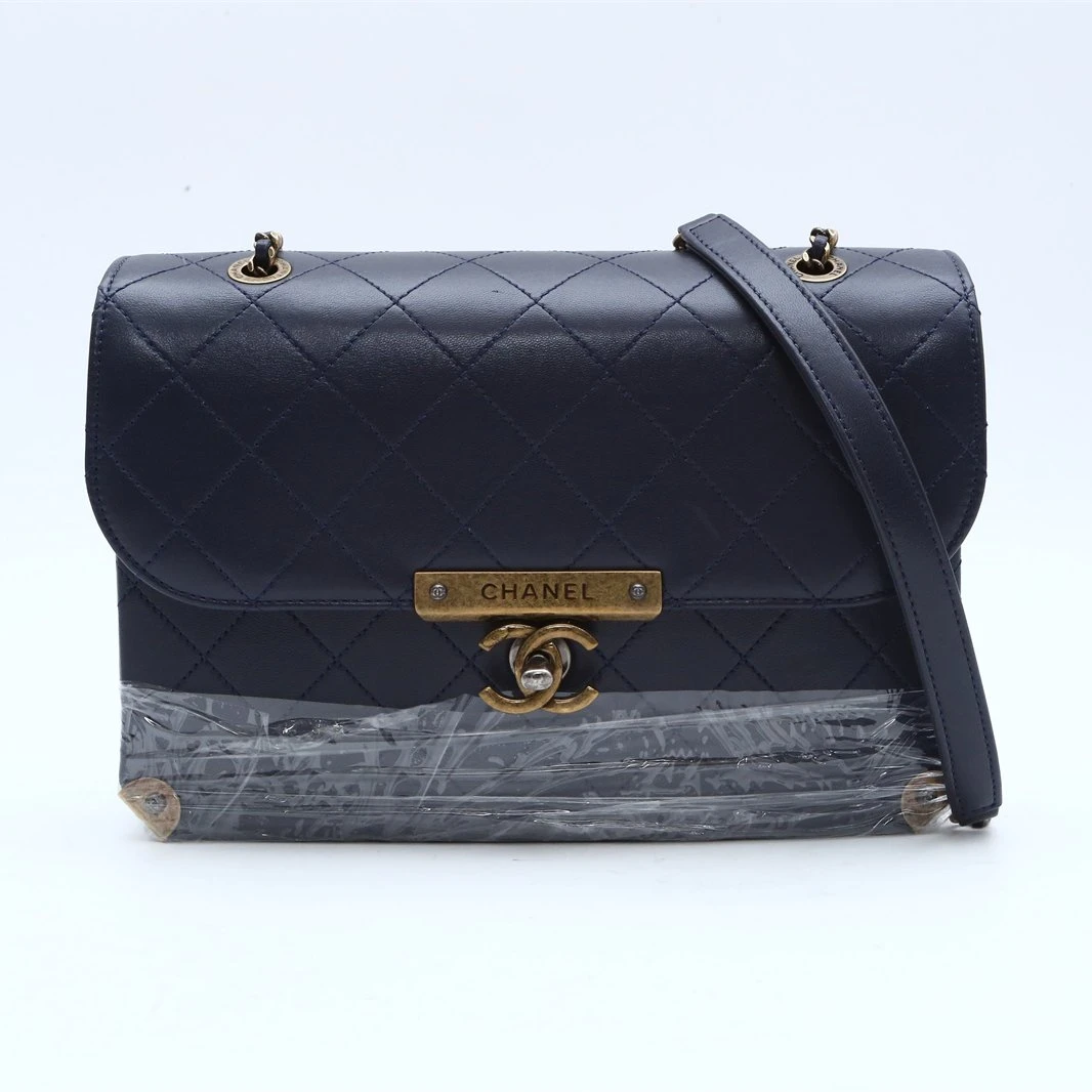 99新 Chanel/香奈儿 小花6花 款宫廷蓝色 23开 蓝色包