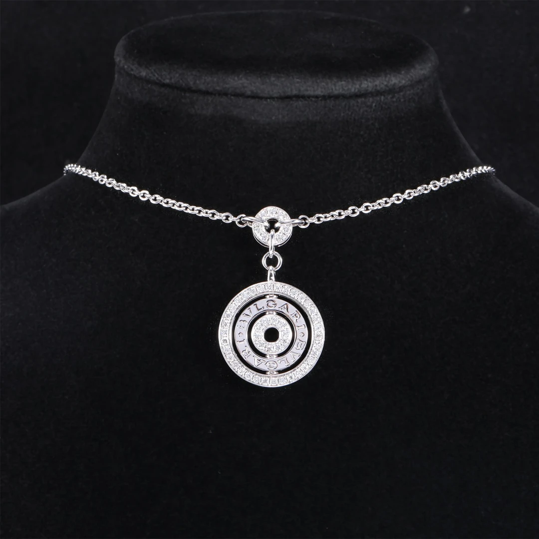 99新 BVLGARI/宝格丽 久久 Astrale 满钻项链 18k白金