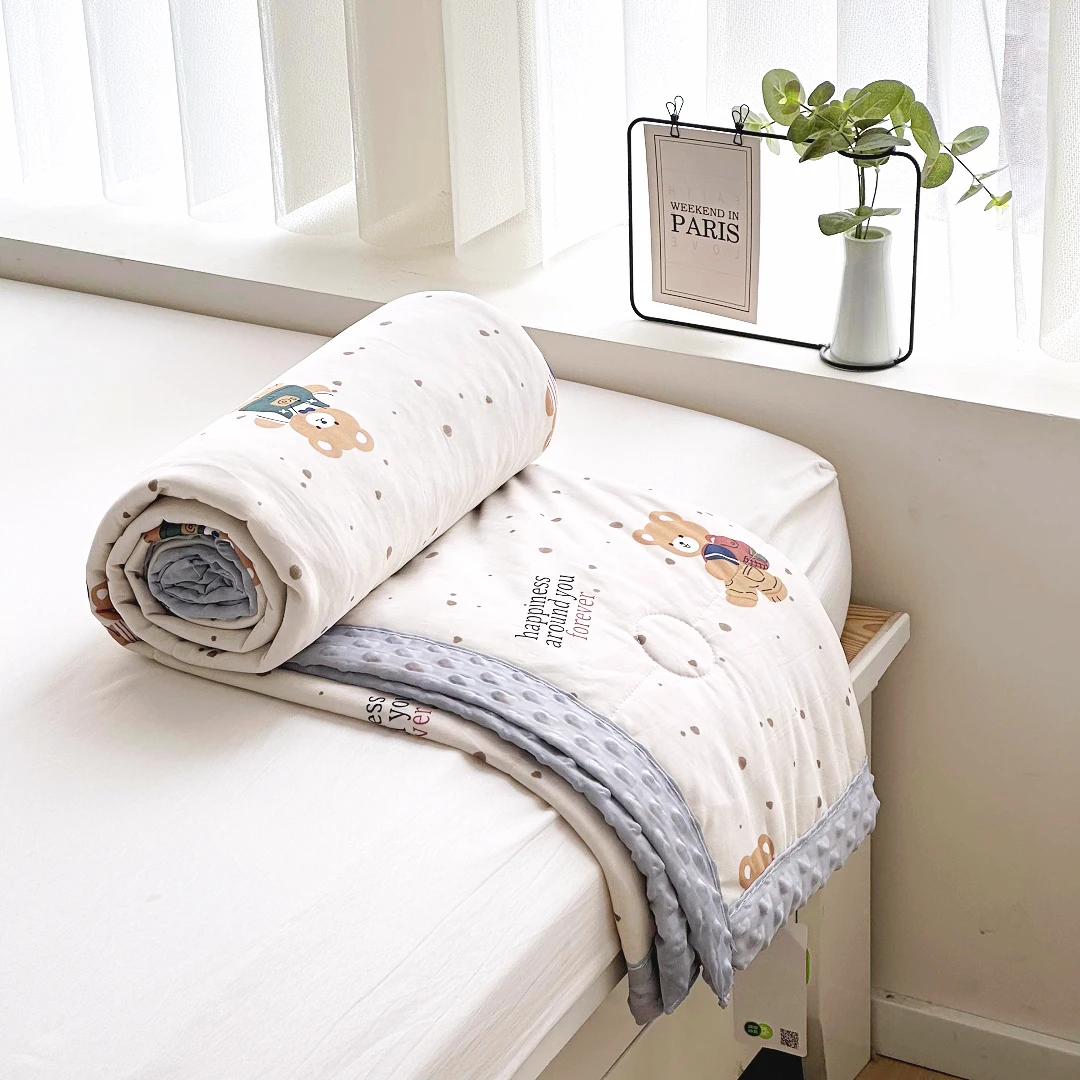 【京かわ会社】凉感黑科技冰丝夏季可机洗空调被 150*200cm 泰迪绅士