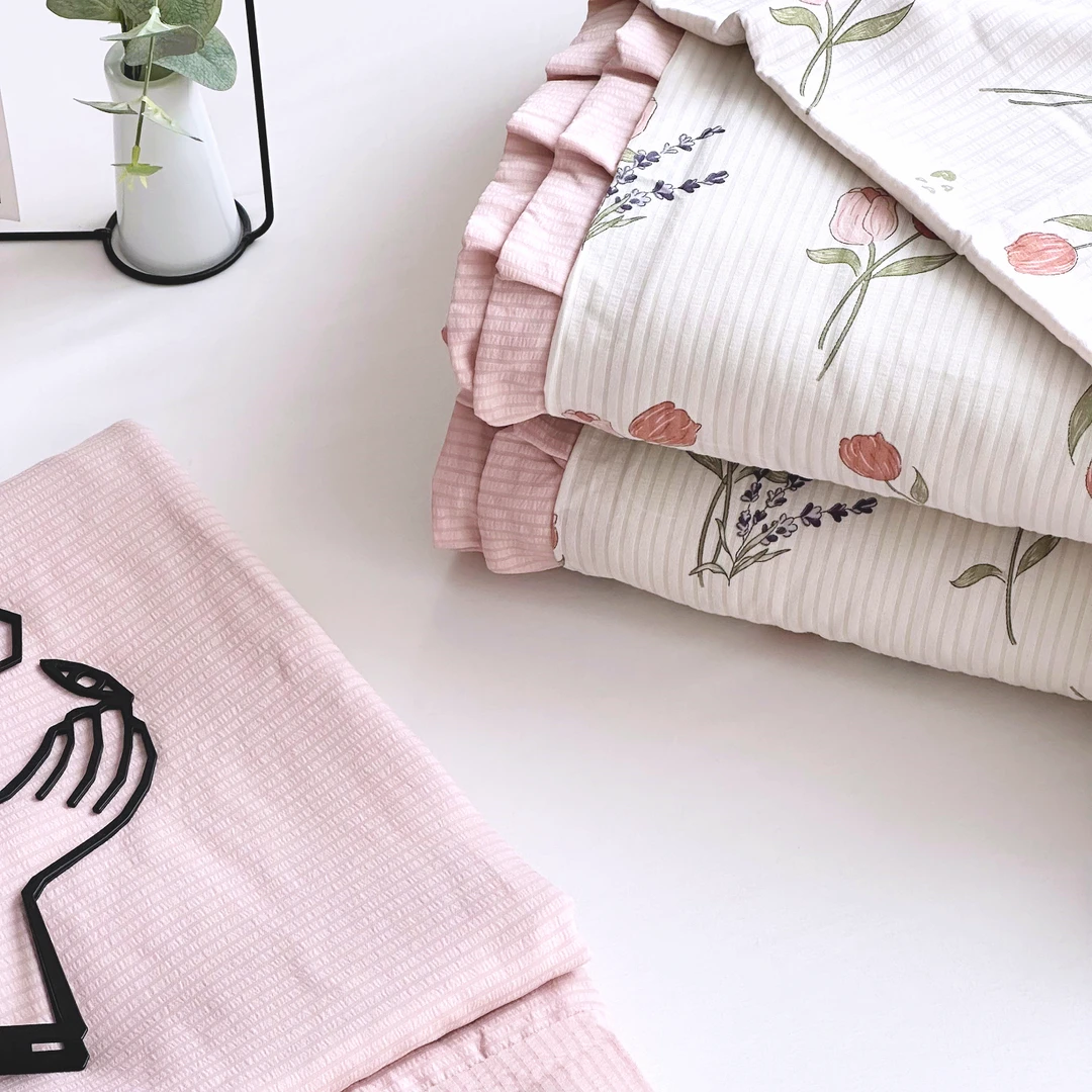 【京かわ会社】泡泡棉夏被花边四件套花浅语