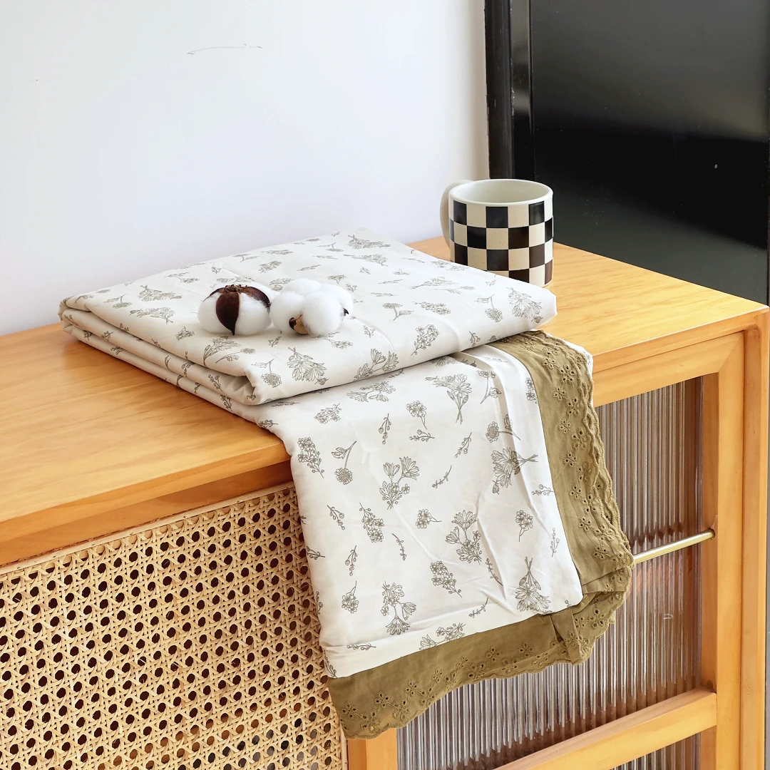 【京かわ会社】全棉100支匹马棉花边被罩200*230cm秋水