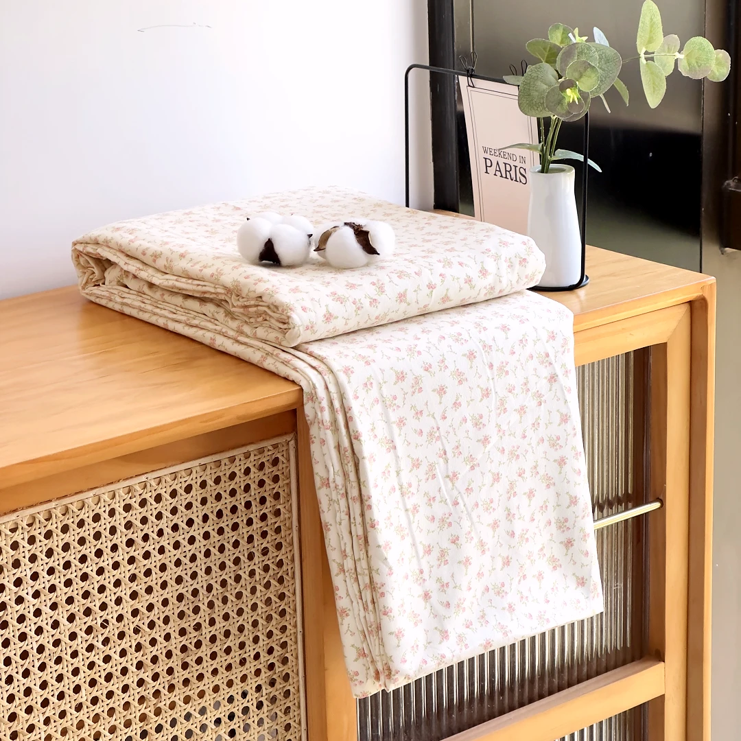 【京かわ会社】磨毛双层纱床单230*250粉色小碎花