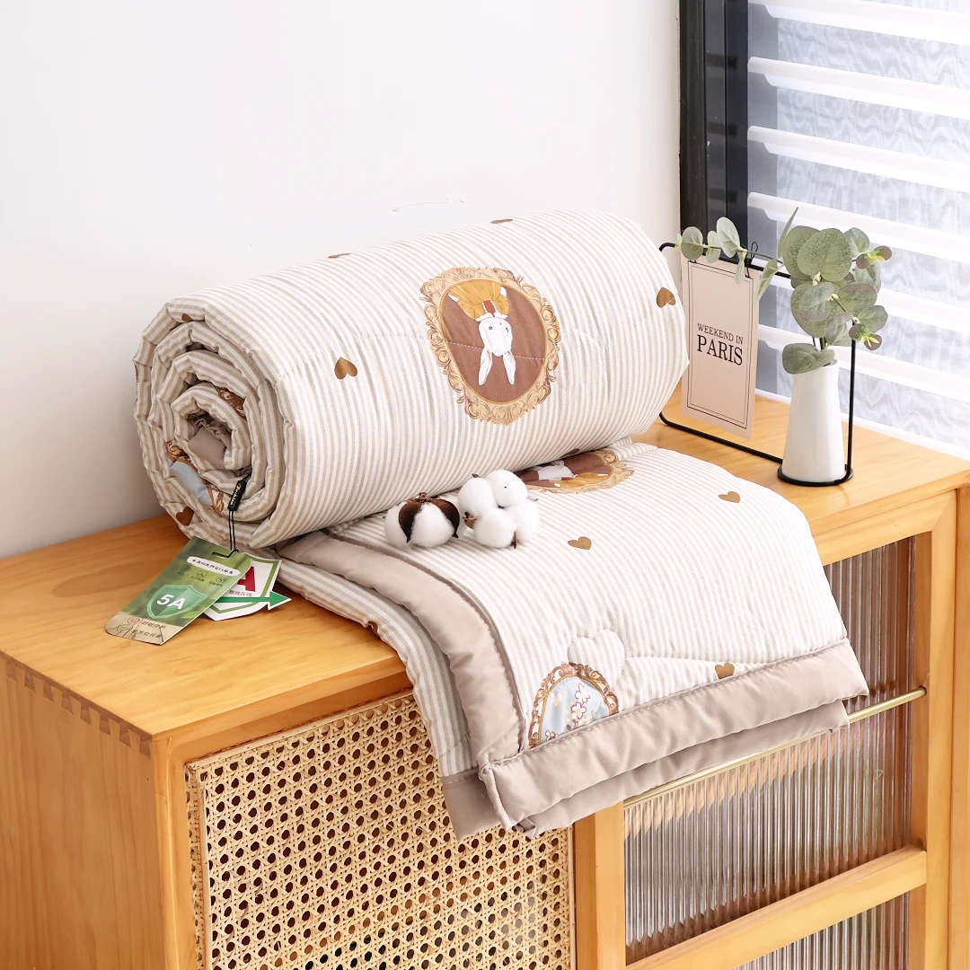 专享【京かわ会社】水洗棉加厚春秋被150*200cm恬静兔