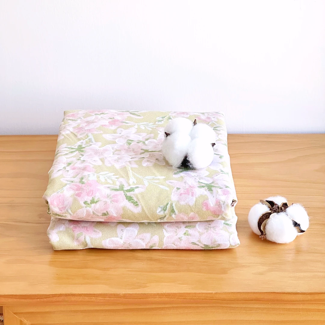 【京かわ会社】磨毛双层纱精品被罩 组合 粉花-荷塘月色