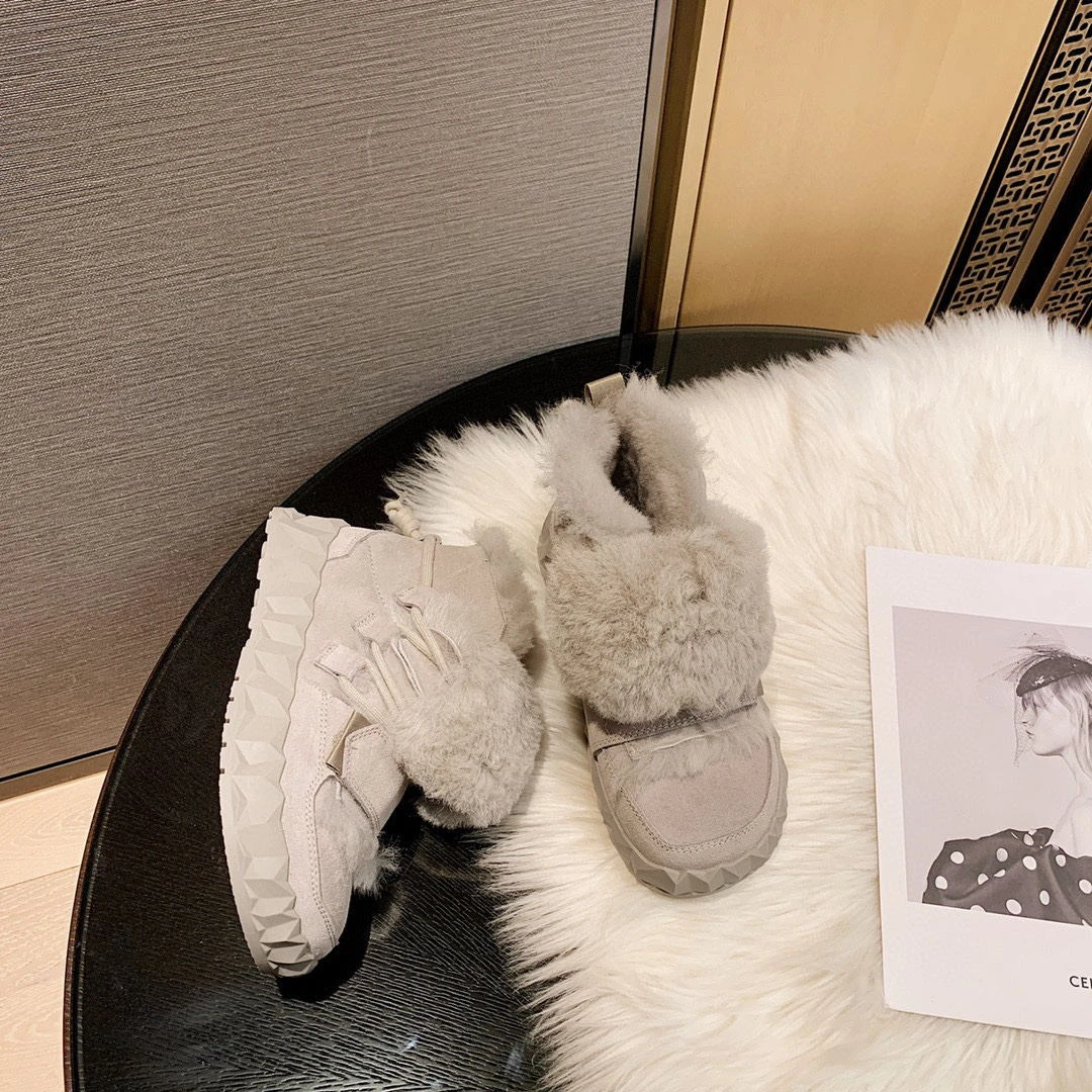 反季特卖网红小丑雪地靴秋冬季羊皮毛一体拼接牛皮毛毛鞋时尚百搭