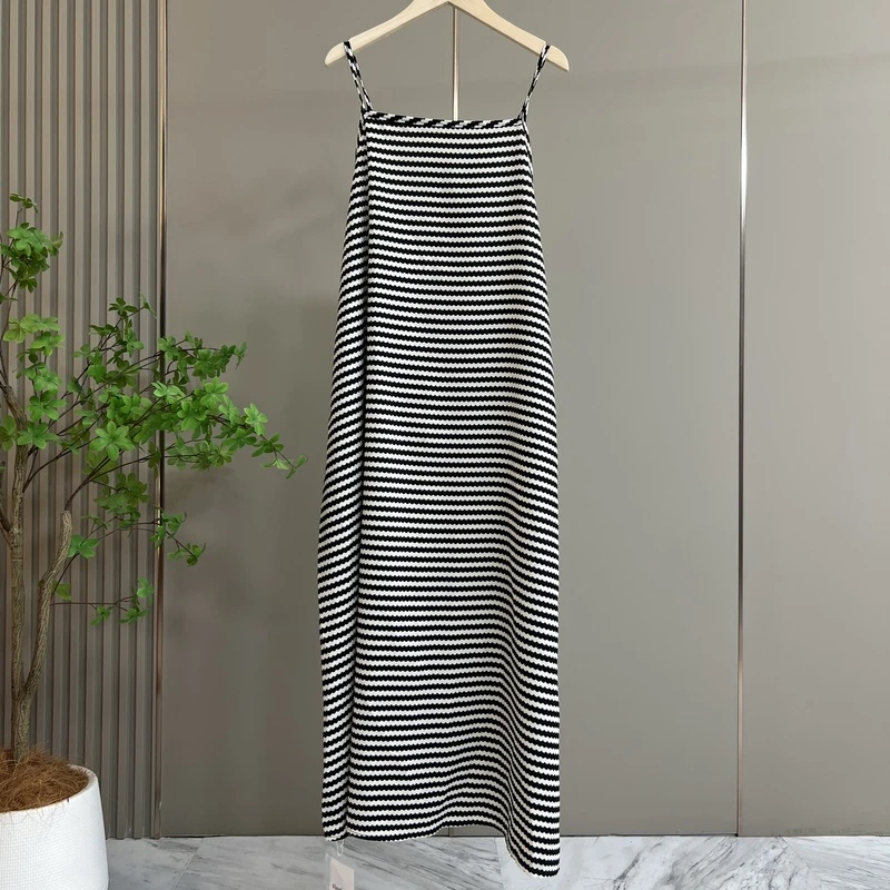 1237/条纹系列经典时尚夏季吊带女装气质休闲宽松女装连衣裙百搭