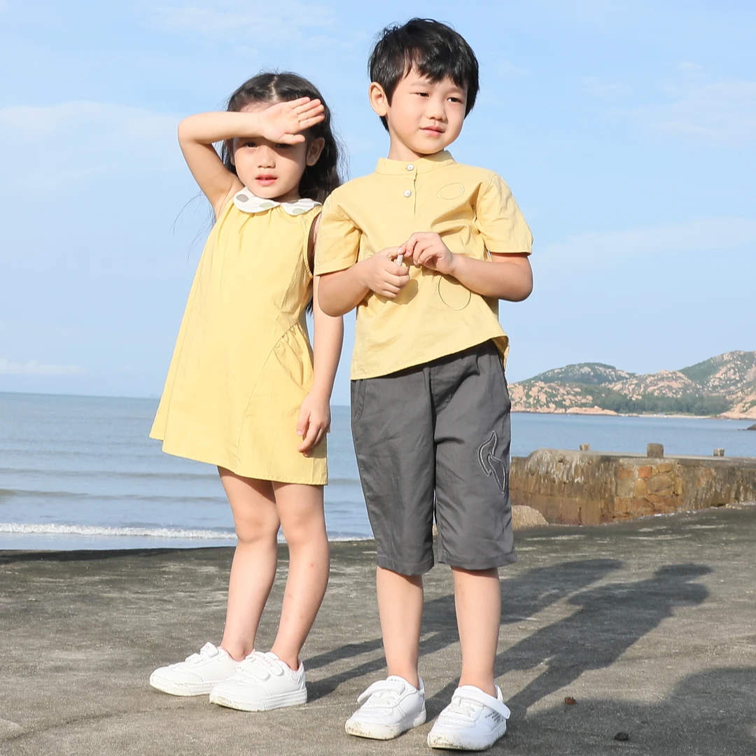 【设计师款】辰一夏季新品男宝小童T恤韩版透气百搭立领短袖衬衫T