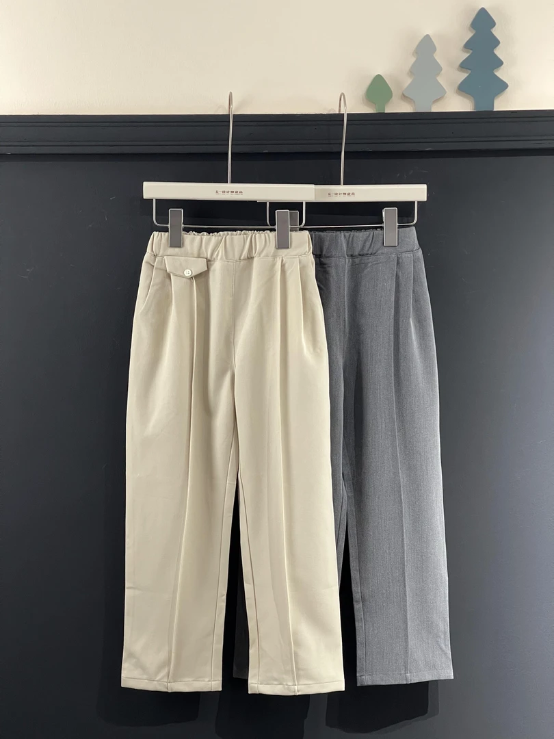 男中童纯色梭织裤西装裤宽松