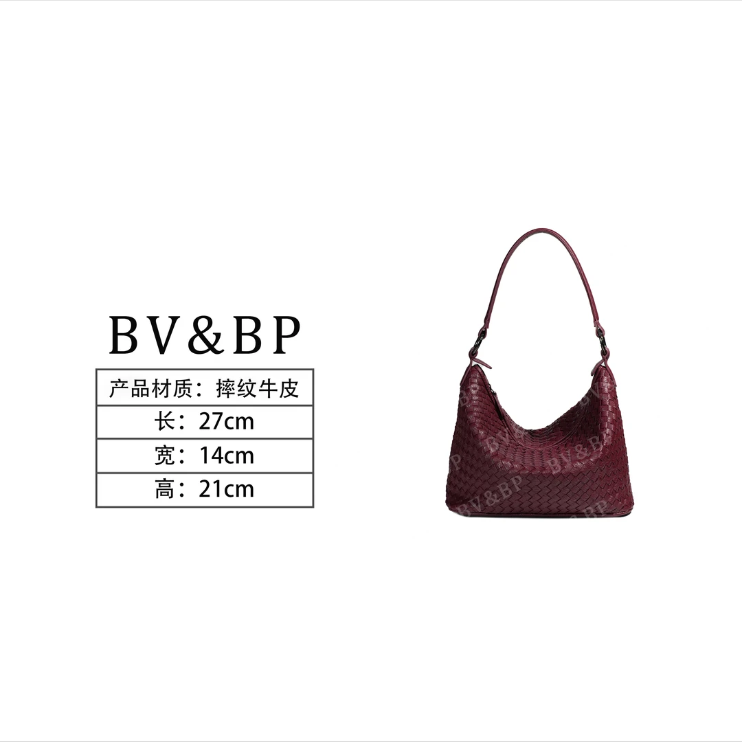 BV&BP· 原创设计 真皮高定手提单肩包  BV707-安可拉红
