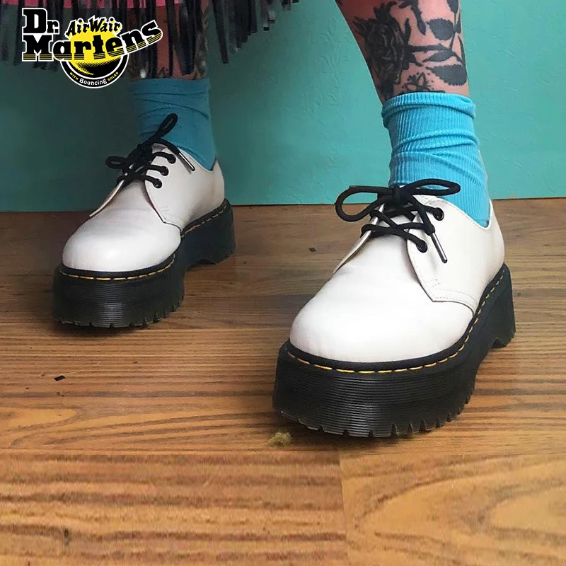 Dr.Martens 1461 Quad英伦时尚软皮白色男女款3孔单鞋26492100