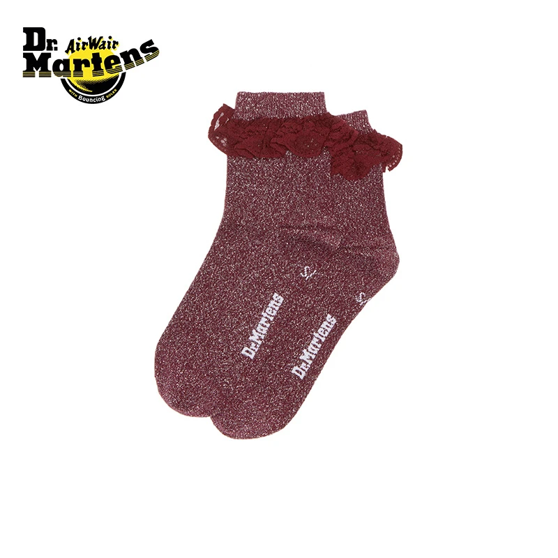 Dr.Martens Frill Sock秋季透气蕾丝边有机棉混纺袜子AD097601