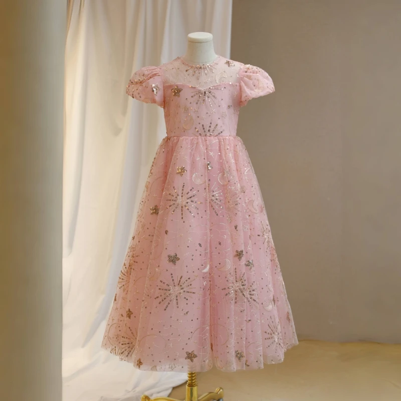 朵拉说儿童礼服花童生日公主裙女童钢琴演奏主持人走秀比赛演出服