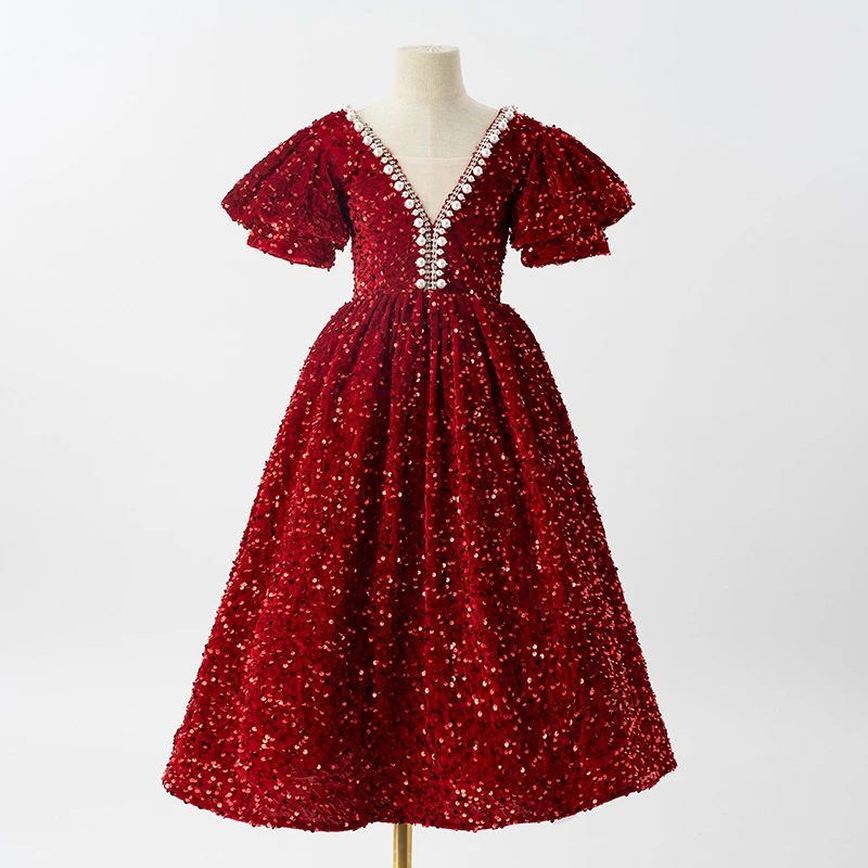 朵拉说儿童礼服女童气质生日宴会女童钢琴演奏主持人比赛演出服装