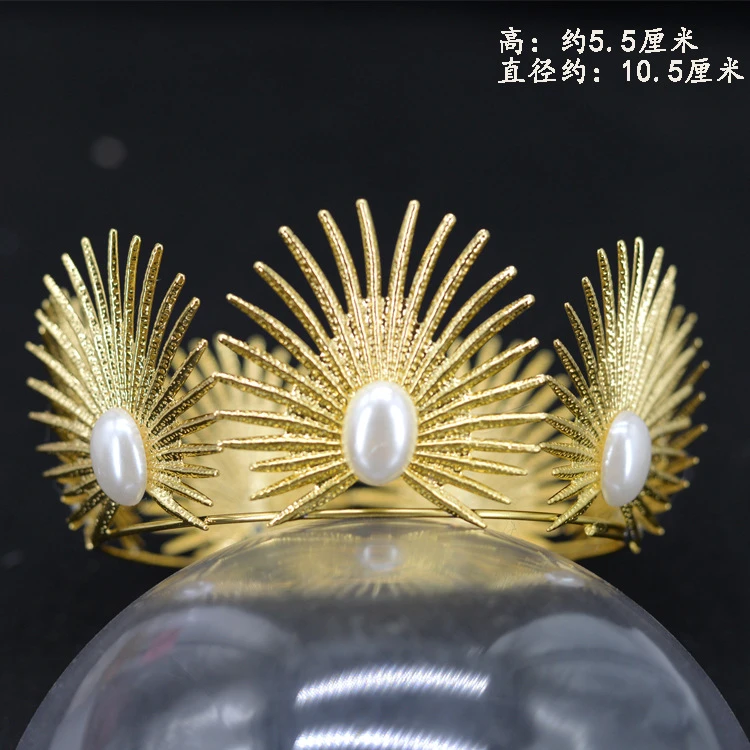 朵拉说儿童新款复古港风珍珠皇冠舞台走秀头饰王冠装饰皇冠时尚