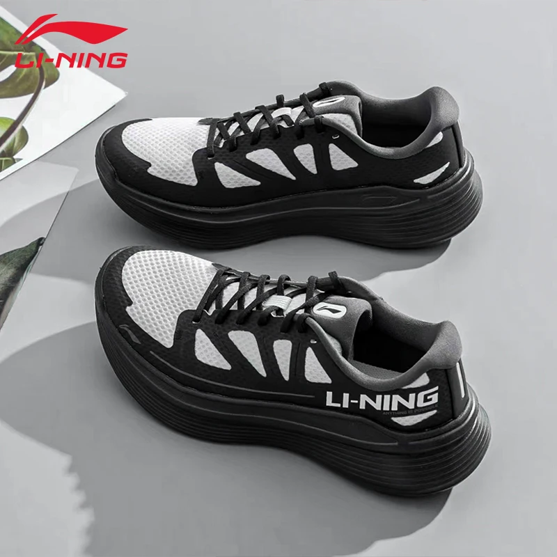 李宁凌越休闲慢跑鞋男鞋秋季反光低帮厚底减震回弹健身运动鞋097