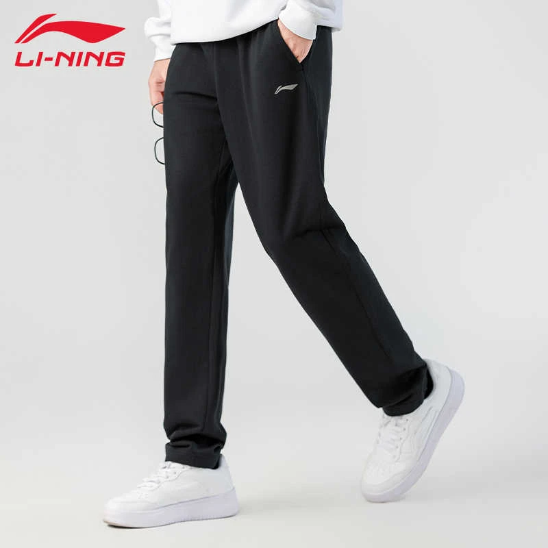李宁正品运动卫裤男款春秋新款平口直筒透气户外跑步休闲裤子983