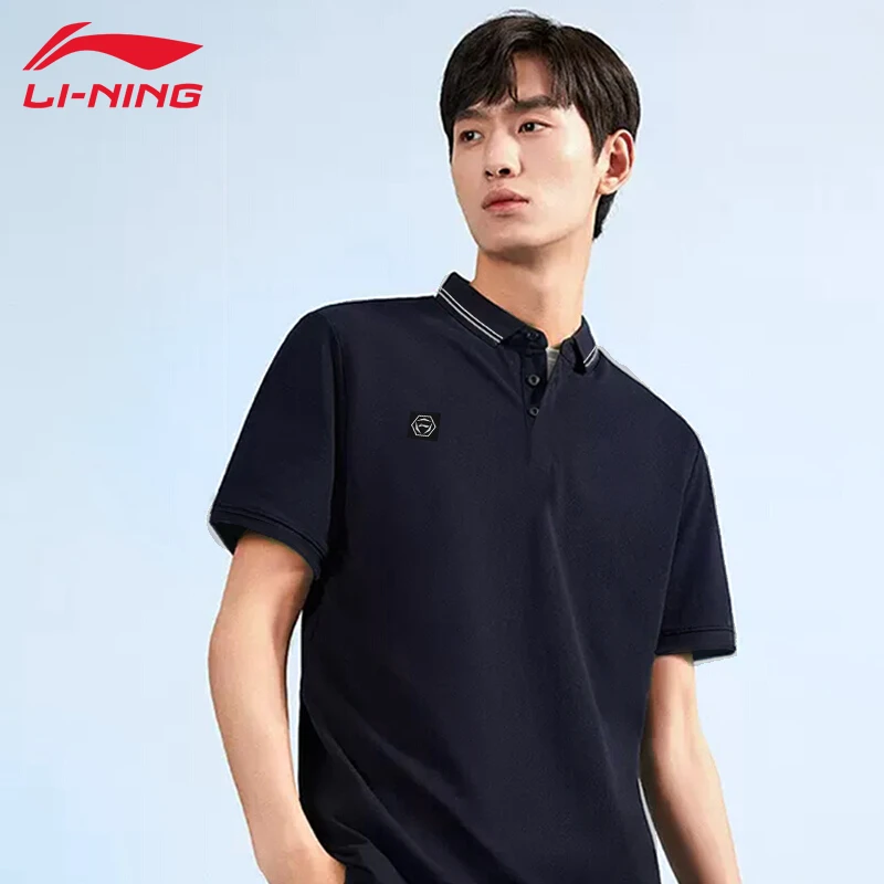 李宁短袖polo衫男女同款夏季新款纯棉翻领休闲宽松运动上衣短袖