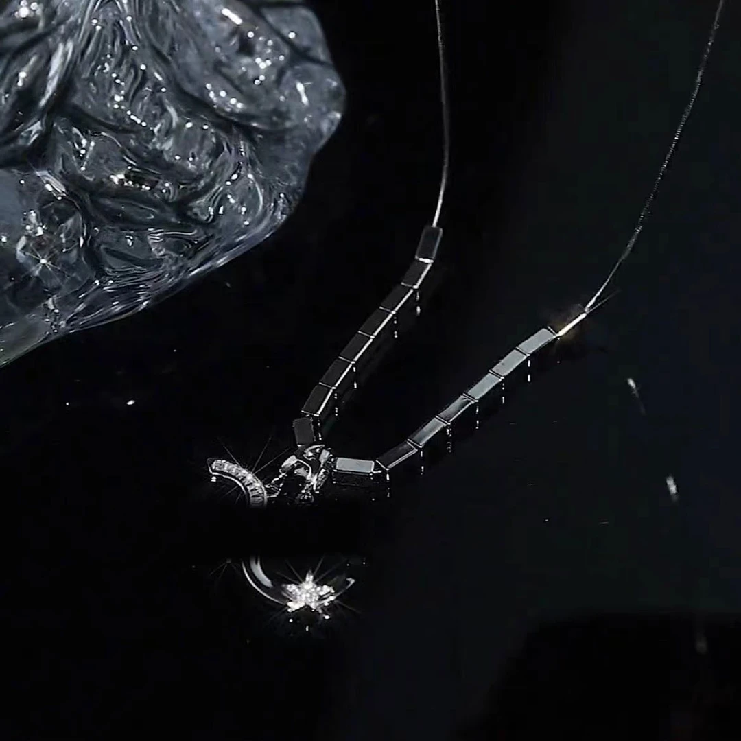 铜合金合成锆石项链  百搭2237