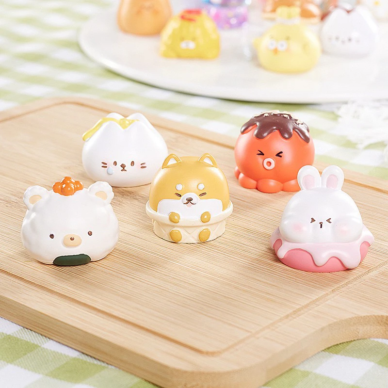 喵噗零食铺迷你盲袋萌粒树脂桌面手办公仔盲盒小礼品