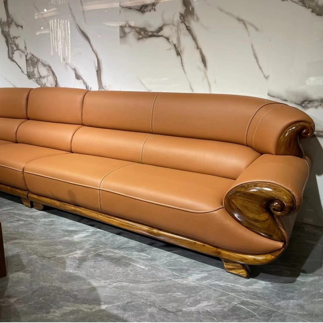 【大为严选】乌金木真皮沙发新中式客厅简约头层牛皮北欧简约