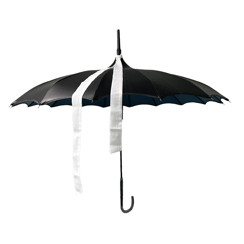 复古晴雨两用长柄伞防晒防紫外线黑胶学生雨伞太阳伞