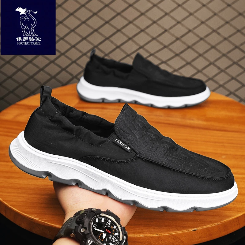 高档潮牌潮鞋男鞋夏季新款男帆布鞋百搭透气软底薄款老北京一脚蹬