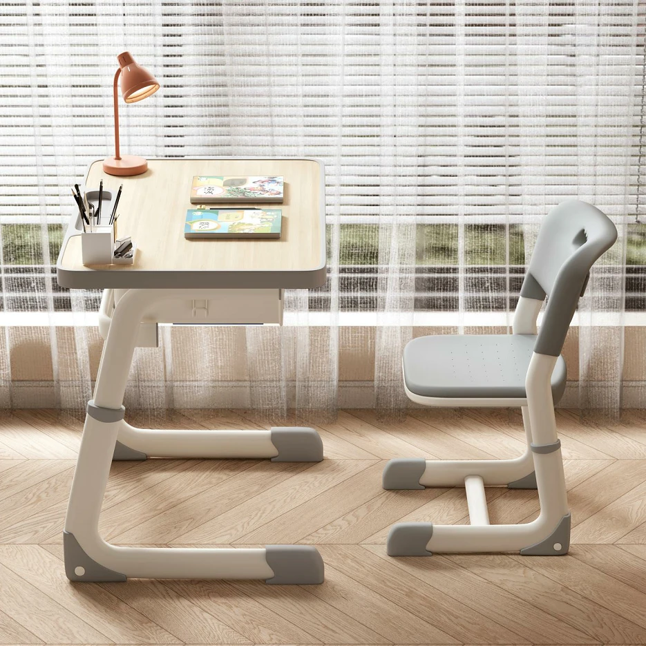 新疆包邮儿童书桌学习课桌椅一体家用可升降中小学生家用写字桌免