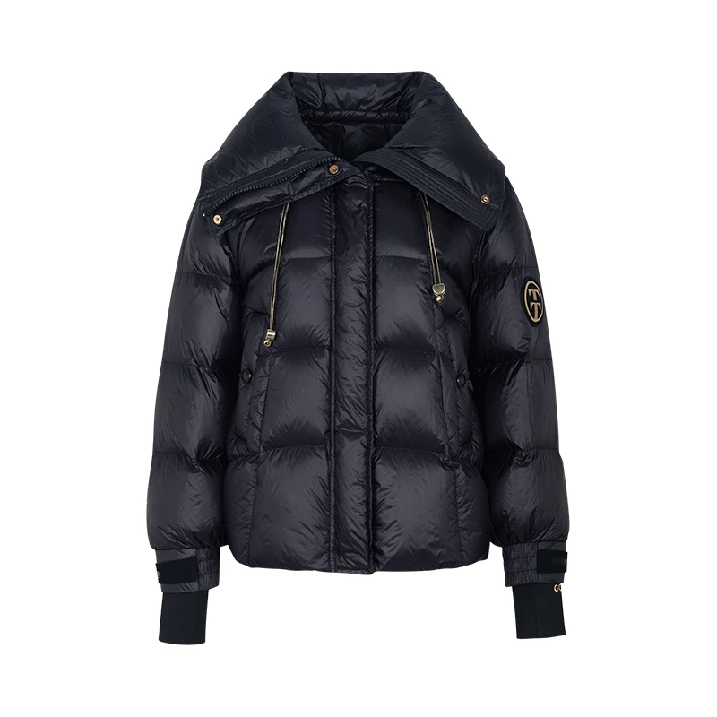 设计师女装2024冬季新款鹅绒服时尚气质连帽保暖羽绒服34990