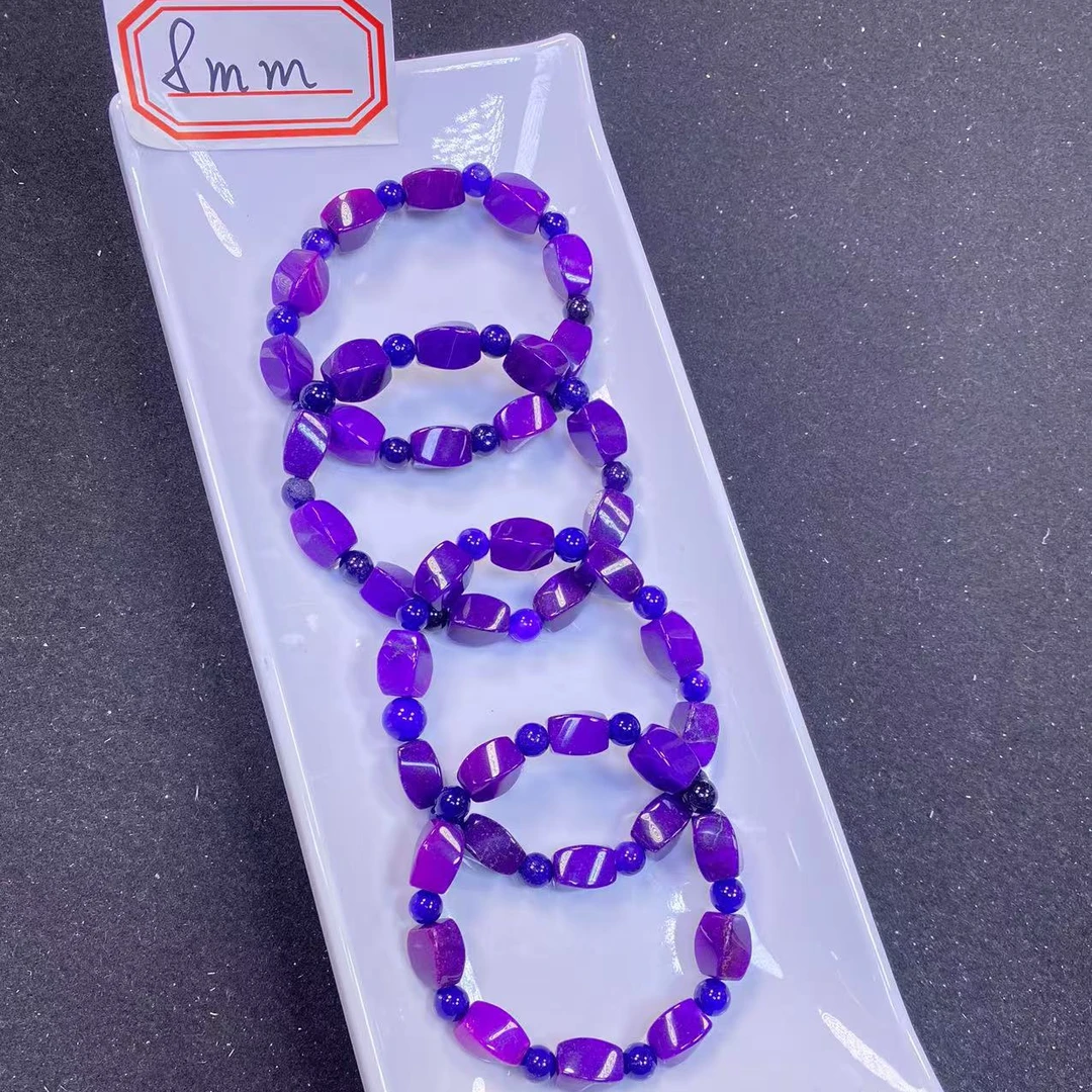 黄紫纽珠手串8mm发一条3I24