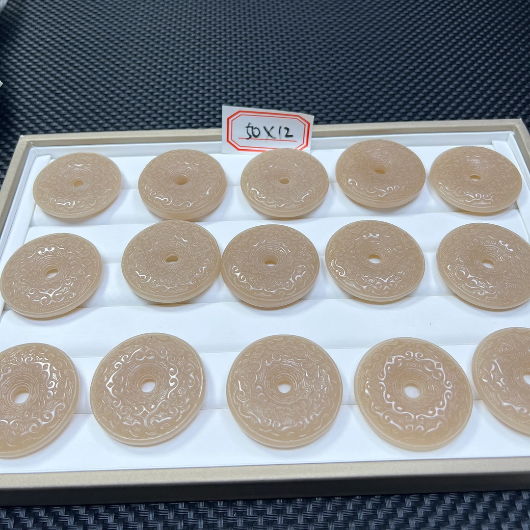 老矿藕粉雕刻平安扣发一个8124