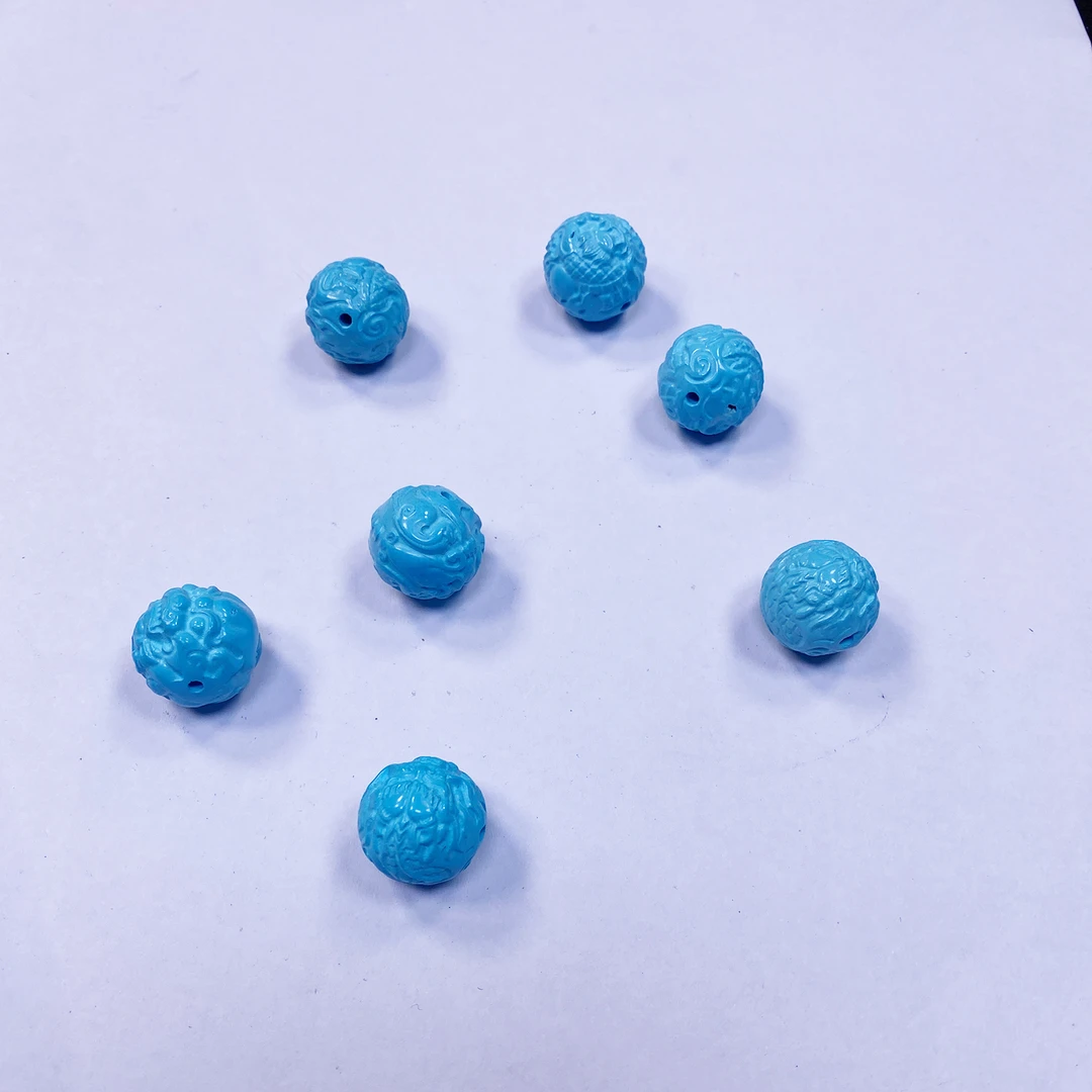 小高瓷蓝雕刻珠吊坠发一个L86