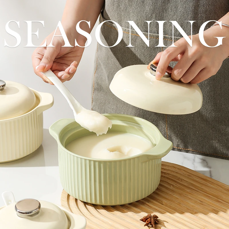 耐高温陶瓷猪油罐家用带盖辣椒罐专用罐荤油罐盆厨房装油罐的容器