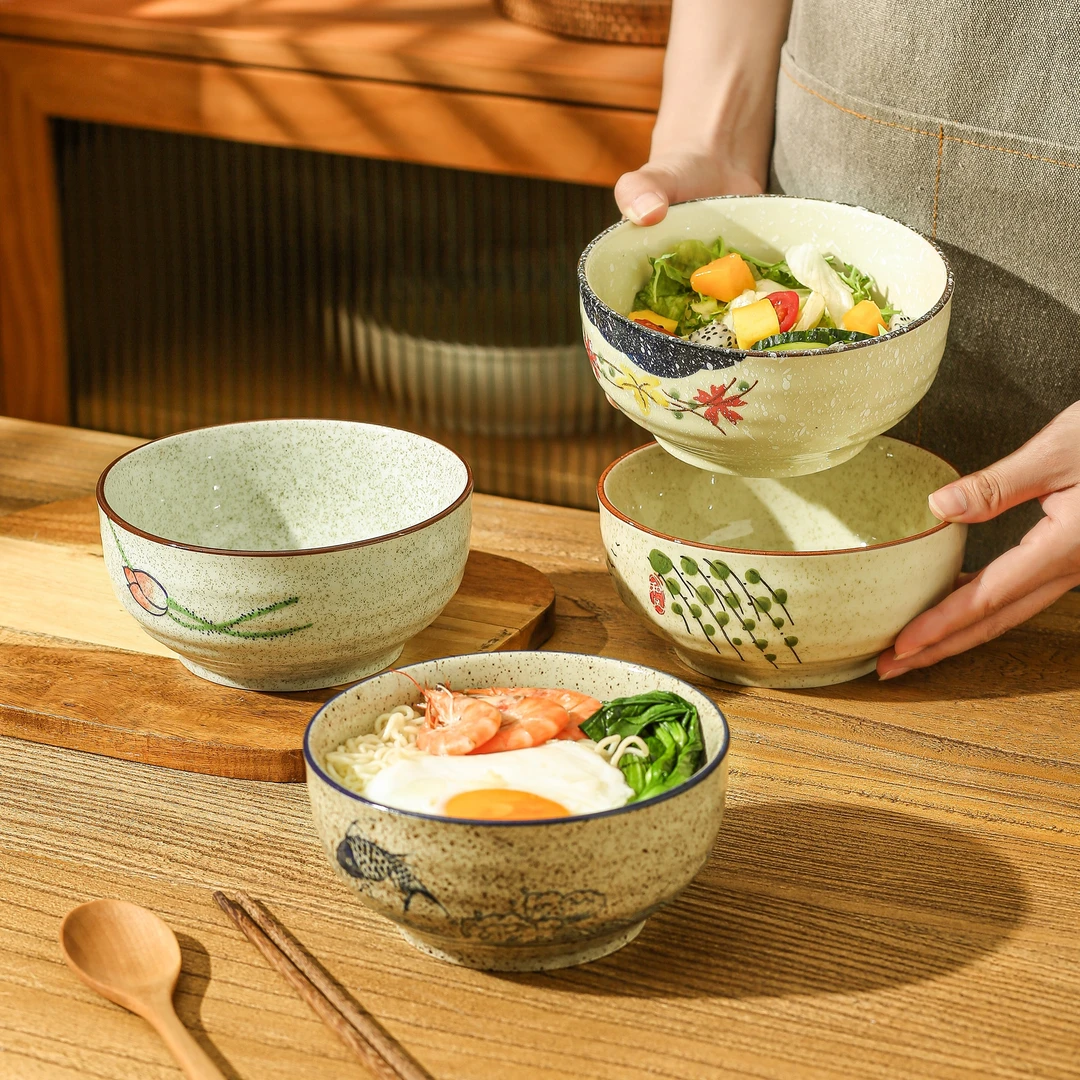 桔子风物6英寸面碗中式拉面碗家用大碗泡面碗面条碗陶瓷碗汤面碗