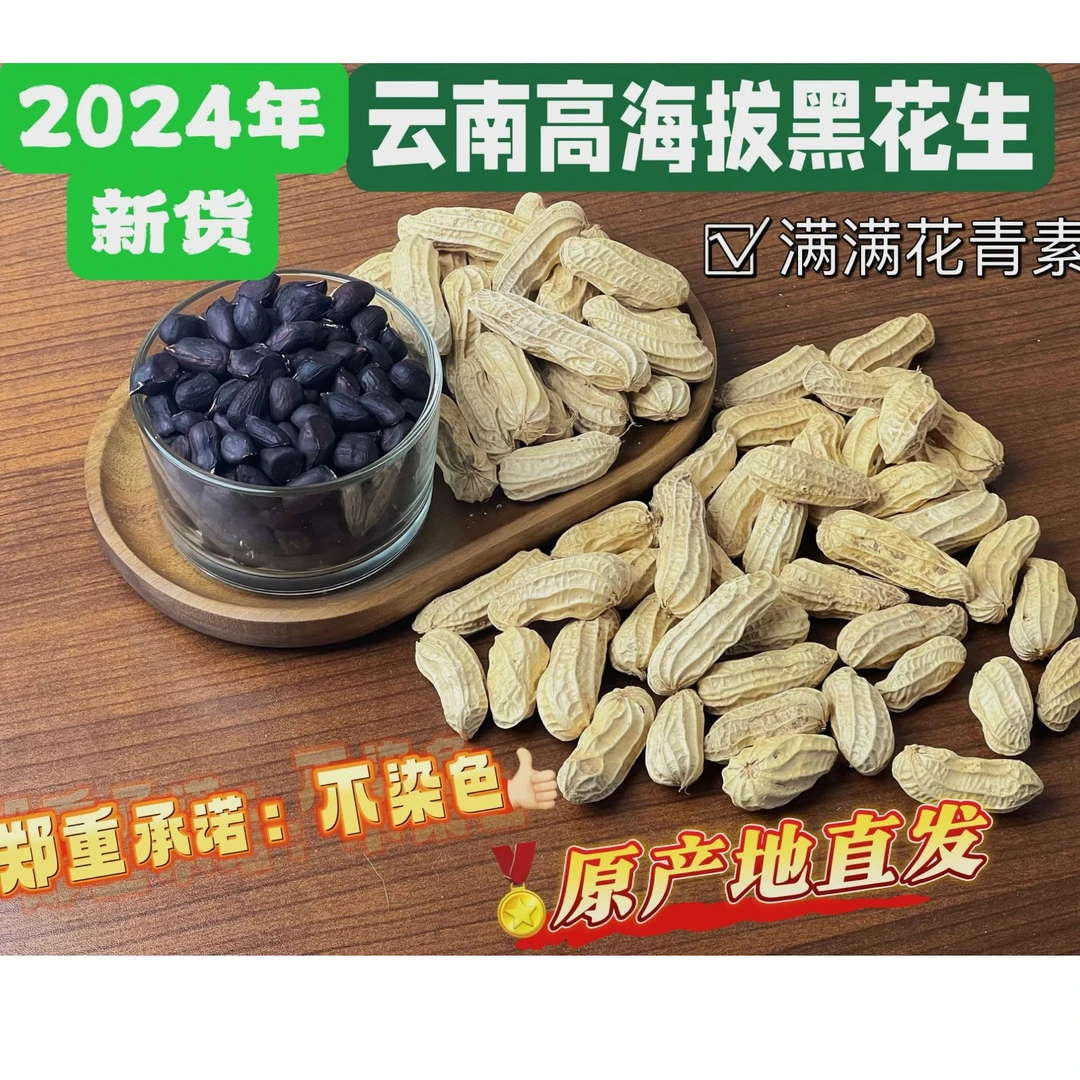 云南高海拔生态种植黑花生香甜回甘颗颗饱满产地直发包邮到家