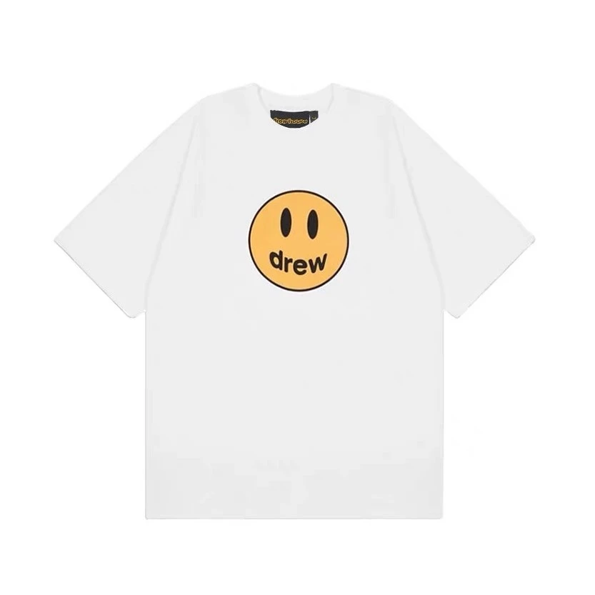 drew house mascot笑脸圆领宽松短袖T恤 白色 男女同款情侣款