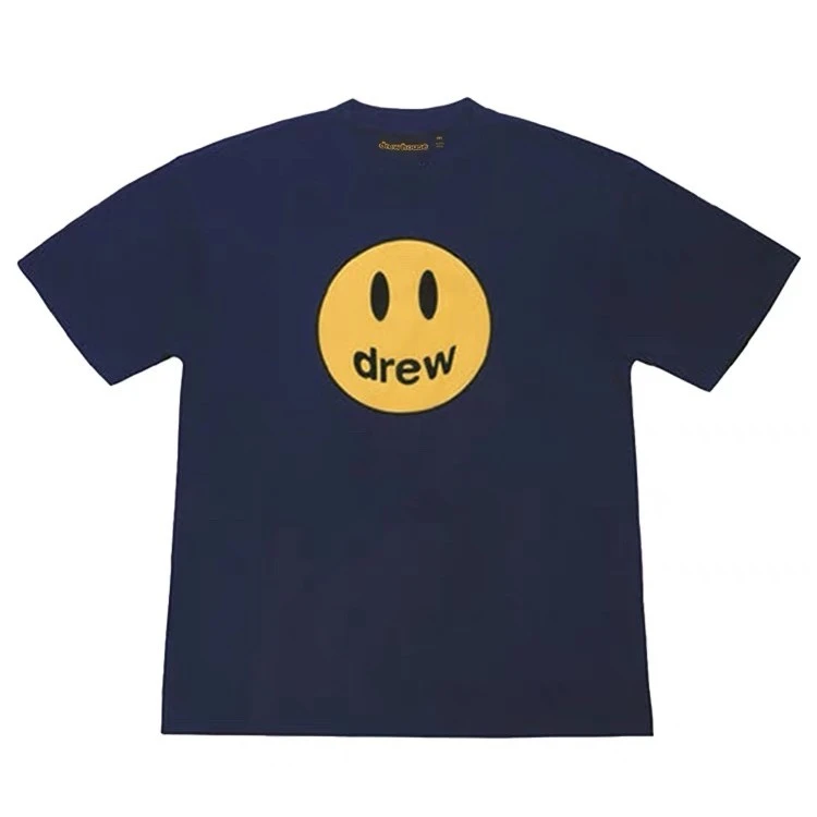 drew house mascot笑脸印花短袖T恤 海军蓝 男女同款情侣款