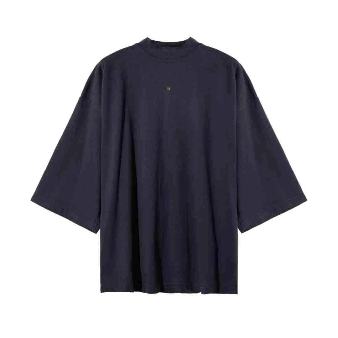 YEEZY三方联名款纯色圆领套头T恤深灰色男女同款情侣款 471310102