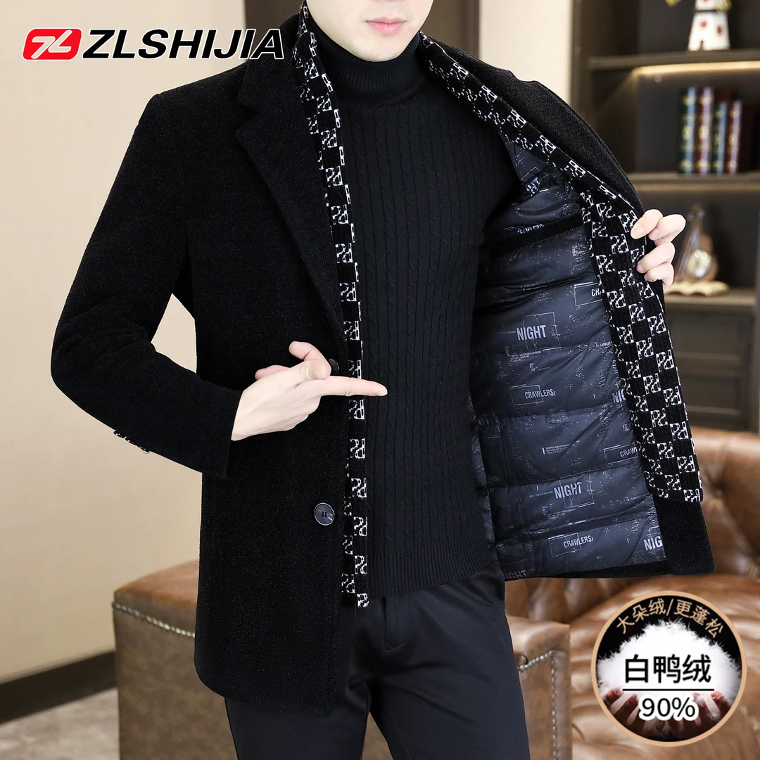 24年秋冬季中长款风衣商务休闲羽绒服西服外套加厚毛呢大衣