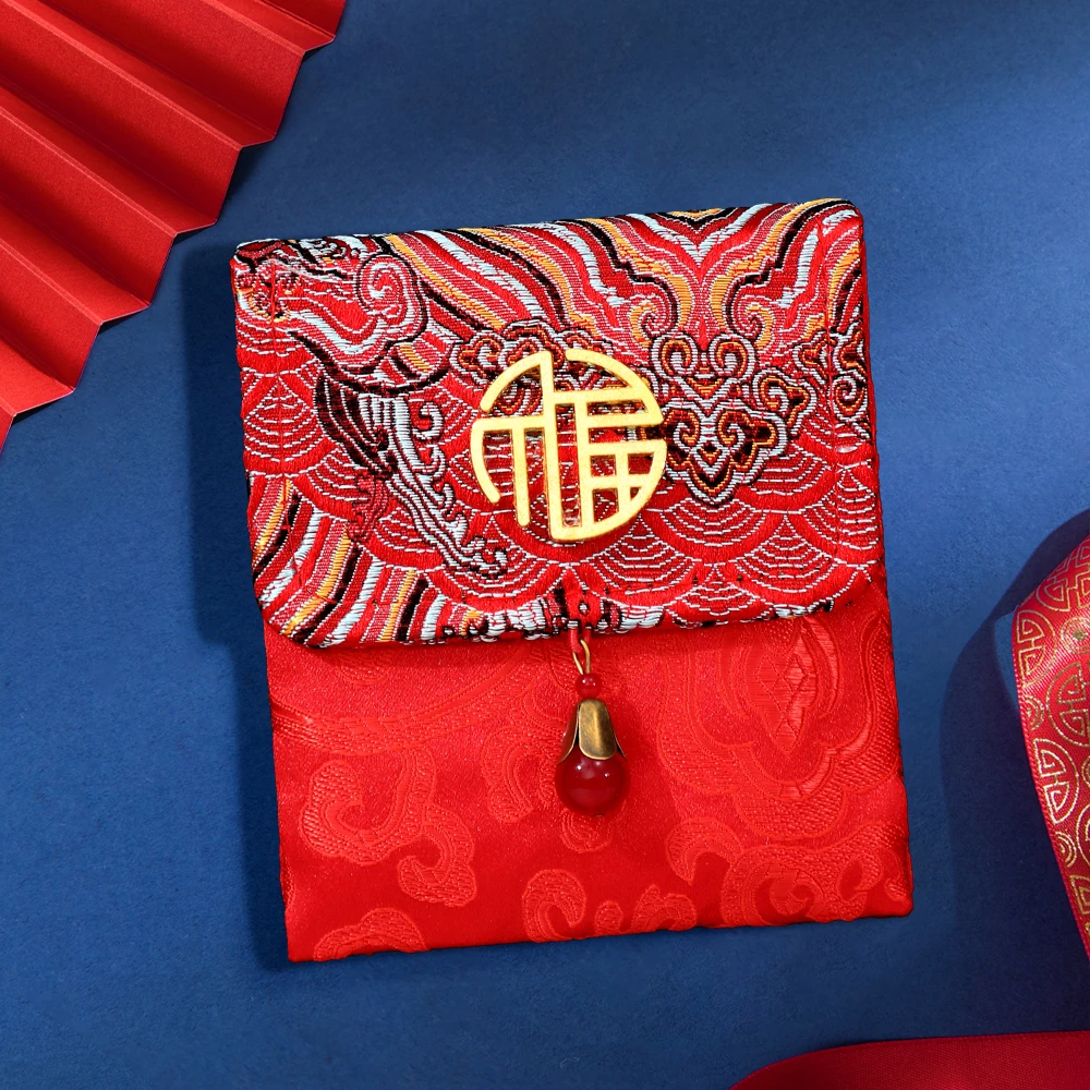 2025新款儿童红包袋个性创意锦缎布艺生日满月回礼封礼金布红包