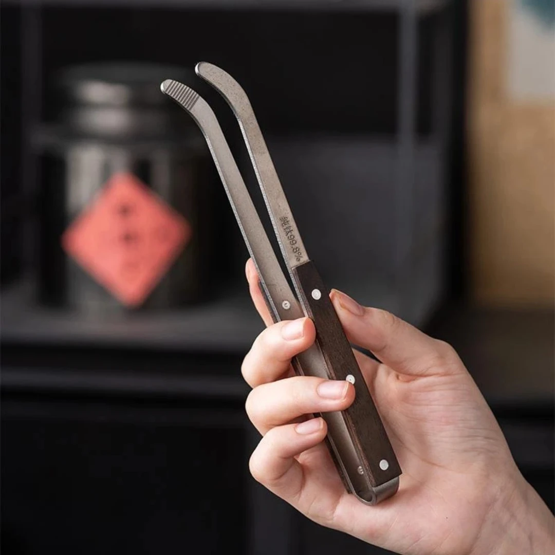 纯钛茶夹高档实木功夫茶具配件茶叶夹茶杯夹子镊子茶道摆件零配件