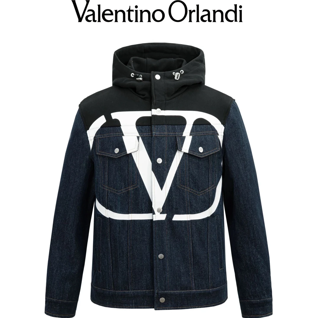VALENTINO ORLANDI/华伦天奴奥兰迪 印花拼接牛仔连帽夹克2361022